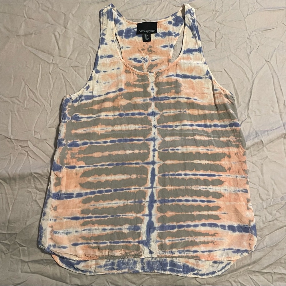 Cynthia Rowley 100% tie dye tank L